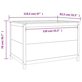 Plantenbak verhoogd 119,5x82,5x78 cm massief grenen honingbruin 9