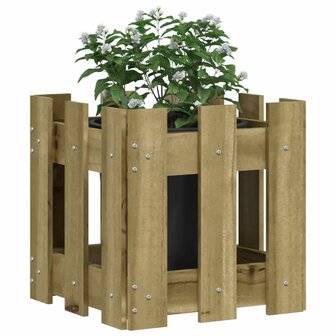 Plantenbak met hekontwerp 30x30x30 cm ge&iuml;mpregneerd grenenhout 3