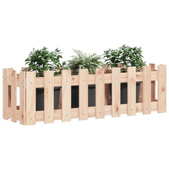 Plantenbak verhoogd met hekontwerp 100x30x30 cm grenenhout 3