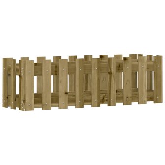 Plantenbak verhoogd hekontwerp 100x30x30 cm ge&iuml;mpregneerd hout 2