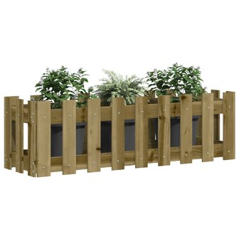 Plantenbak verhoogd hekontwerp 100x30x30 cm ge&iuml;mpregneerd hout 3