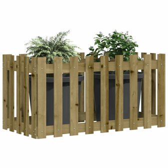 Plantenbak verhoogd hekontwerp 100x50x70 cm ge&iuml;mpregneerd hout 3