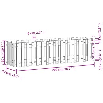 Plantenbak verhoogd hekontwerp 200x50x50 cm massief douglashout 9