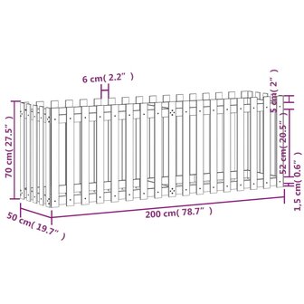 Plantenbak verhoogd hekontwerp 200x50x70 cm massief douglashout 9