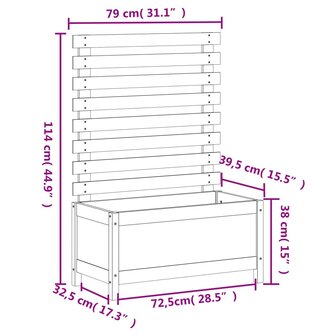 Plantenbak met rek 79x39,5x114 cm massief grenenhout 9