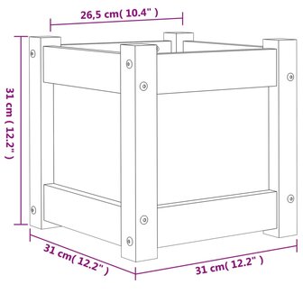 Plantenbak 31x31x31 cm massief douglashout 11