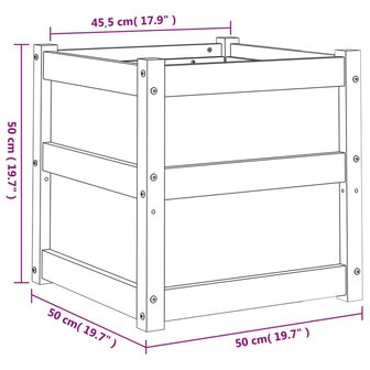 Plantenbak 50x50x50 cm massief grenenhout wasbruin 11