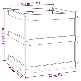 Plantenbak 60x60x60 cm massief grenenhout wasbruin 11