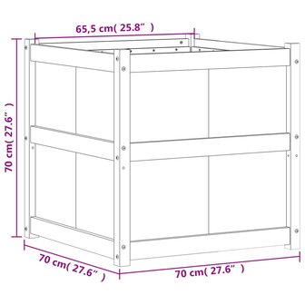 Plantenbak 70x70x70 cm massief douglashout 11