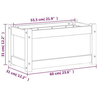 Plantenbak 60x31x31 cm massief douglashout 11