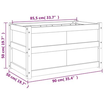 Plantenbak 90x50x50 cm massief grenenhout 11