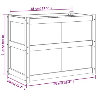 Plantenbak 90x50x70 cm massief grenenhout 11