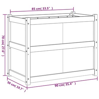 Plantenbak 90x50x70 cm massief grenenhout wasbruin 11