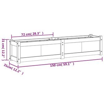 Plantenbak 150x31x31 cm massief douglashout 11