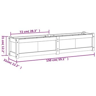 Plantenbak 150x31x31 cm ge&iuml;mpregneerd grenenhout 11