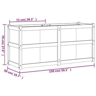 Plantenbak 150x50x70 cm massief douglashout 11