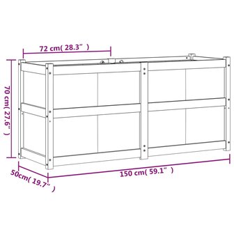 Plantenbak 150x50x70 cm ge&iuml;mpregneerd grenenhout 11