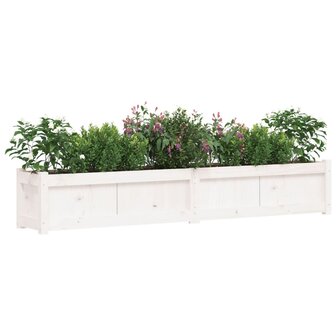 Plantenbak 180x31x31 cm massief grenenhout wit 4