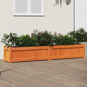 Plantenbak 180x31x31 cm massief grenenhout wasbruin 1