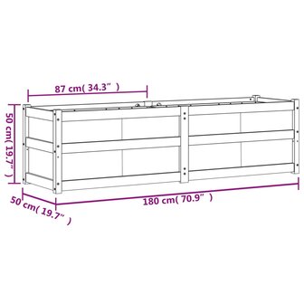 Plantenbak 180x50x50 cm massief grenenhout 11