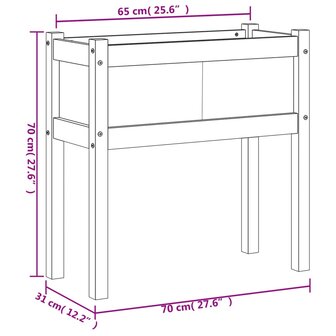 Plantenbak met poten 70x31x70 cm grenenhout wasbruin 11