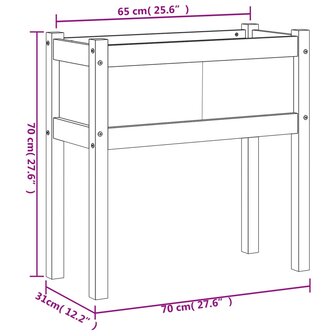 Plantenbak met poten 70x31x70 cm ge&iuml;mpregneerd grenenhout 11