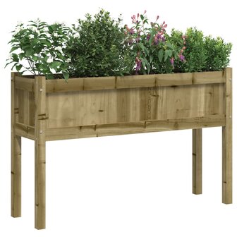 Plantenbak met poten 110x31x70 cm ge&iuml;mpregneerd grenenhout 4