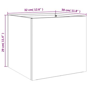 Plantenbakken 2 st 32x30x29 cm koudgewalst staal zwart 11