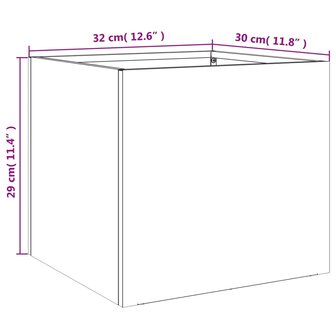 Plantenbakken 2 st 32x30x29 cm koudgewalst staal antracietkleur 11