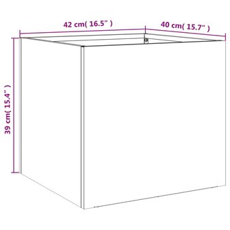 Plantenbak 42x40x39 cm koudgewalst staal zwart 11