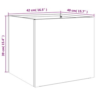 Plantenbakken 2 st 42x40x39 cm roestvrij staal zilverkleurig 10