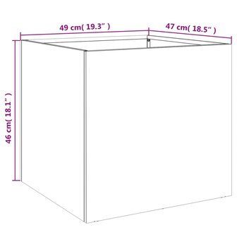 Plantenbak 49x47x46 cm koudgewalst staal antracietkleurig 11