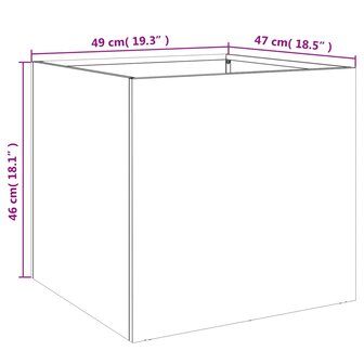 Plantenbakken 2 st 49x47x46 cm koudgewalst staal antracietkleur 11