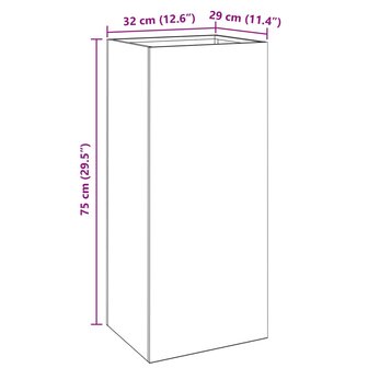 Plantenbak 32x29x75 cm roestvrij staal zilverkleurig 10