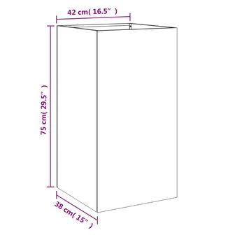 Plantenbak 42x38x75 cm roestvrij staal zilverkleurig 9