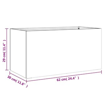 Plantenbak 62x30x29 cm koudgewalst staal antracietkleurig 10