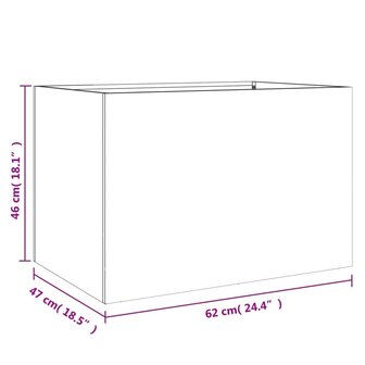 Plantenbak 62x47x46 cm koudgewalst staal wit 10