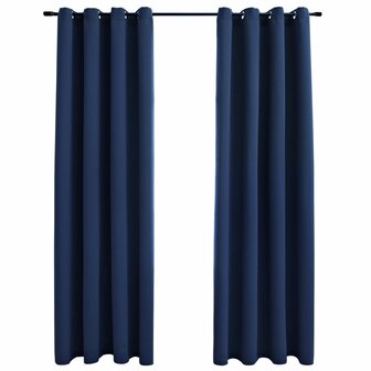 Gordijn verduisterend met metalen ringen 2 st 140x175 cm blauw 2