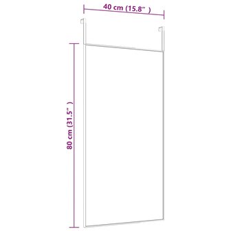 Deurspiegel 40x80 cm glas en aluminium zwart 4