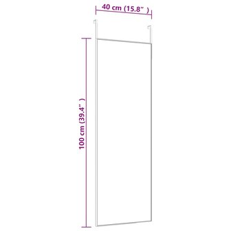 Deurspiegel 40x100 cm glas en aluminium zwart 4