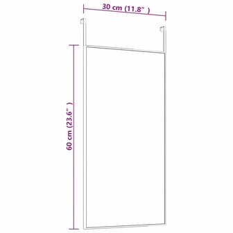 Deurspiegel 30x60 cm glas en aluminium goudkleurig 4