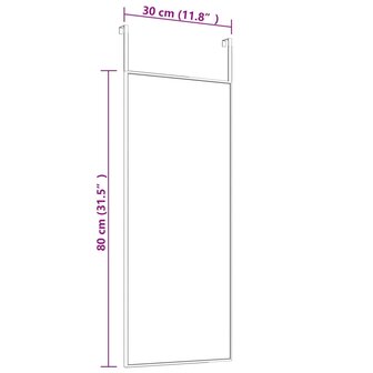 Deurspiegel 30x80 cm glas en aluminium goudkleurig 4