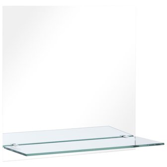 Wandspiegel met schap 60x60 cm gehard glas 2