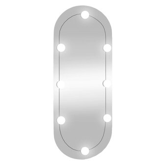 Wandspiegel met LED&amp;apos;s ovaal 30x70 cm glas 2