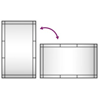 Wandspiegel rechthoekig 60x100 cm ijzer zwart 7