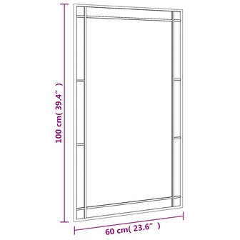 Wandspiegel rechthoekig 60x100 cm ijzer zwart 8