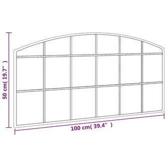 Wandspiegel boog 100x50 cm ijzer zwart 7