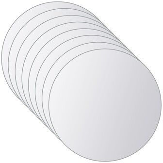 8 st Spiegeltegels rond glas 4