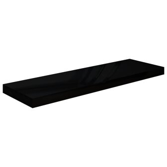 Wandschap zwevend 80x23,5x3,8 cm MDF hoogglans zwart 2