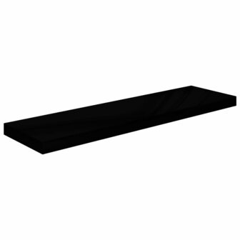 Wandschap zwevend 90x23,5x3,8 cm MDF hoogglans zwart 2